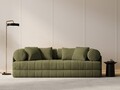 Canapea extensibila 3 locuri, Kemi, Cosmopolitan Design, 206x95x70 cm, catifea, verde