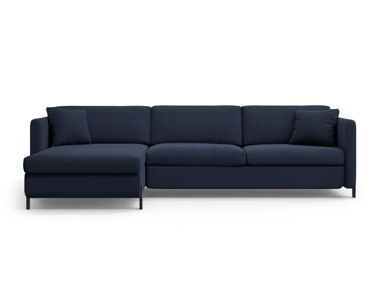 Coltar extensibil stanga 4 locuri, Gloria, Micadoni Home, 266x170x88 cm, tesatura structurata, albastru