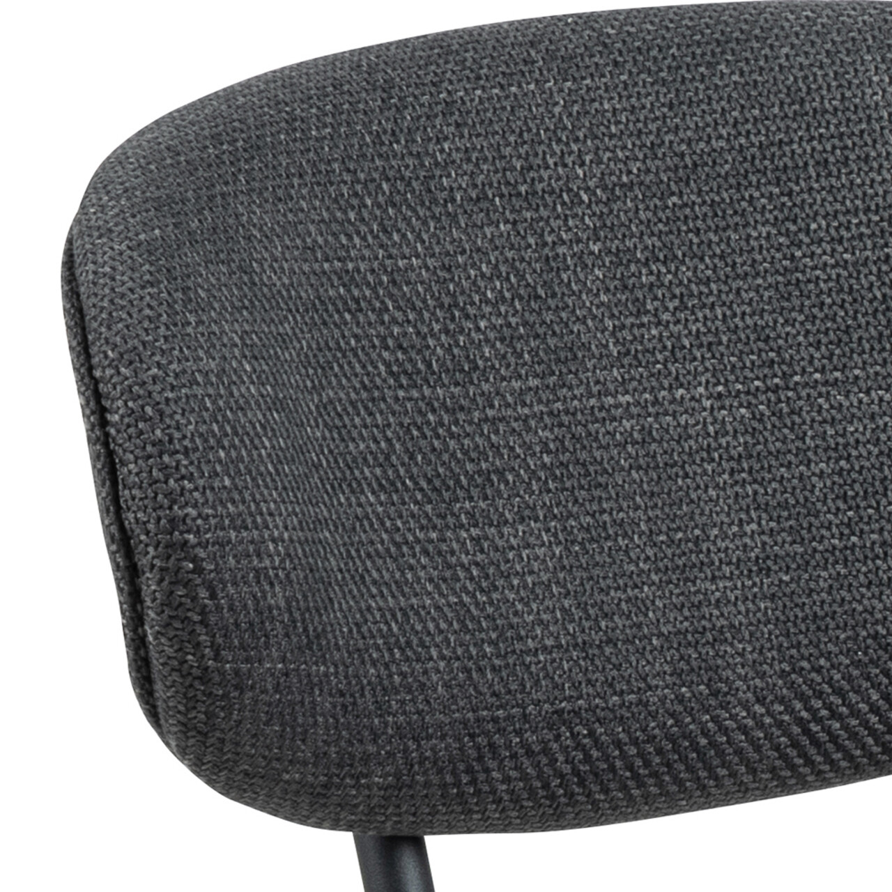 Scaun Denise, Actona, 43.5x53x78.5 cm, tesatura structurata/otel, gri inchis - view 3