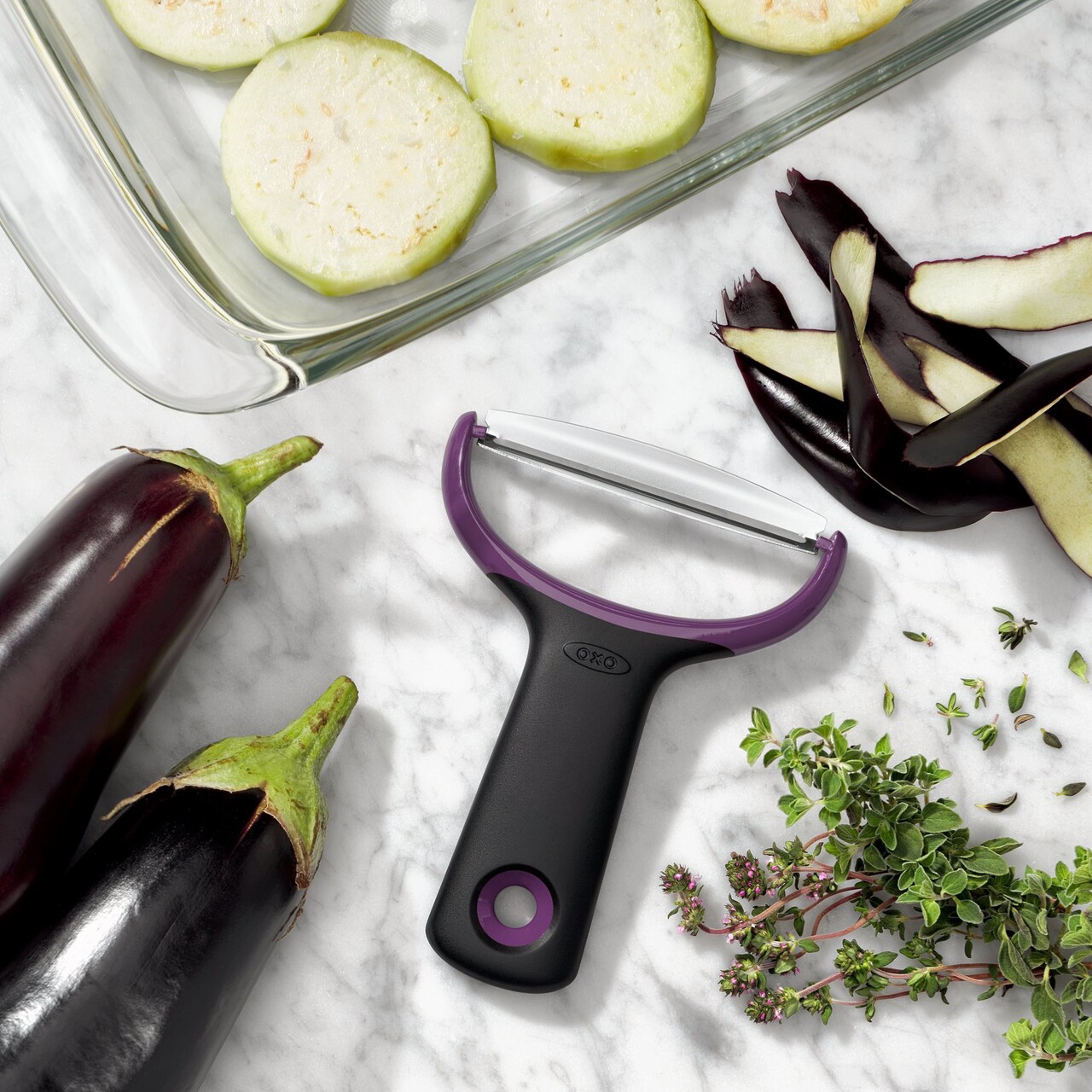 Decojitor mare de legume, inox, Mov, "Good Grips" - OXO - imagine 9