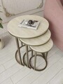 Set masute 3 piese, Hanah Home, Milas 3, Antic / Travertin