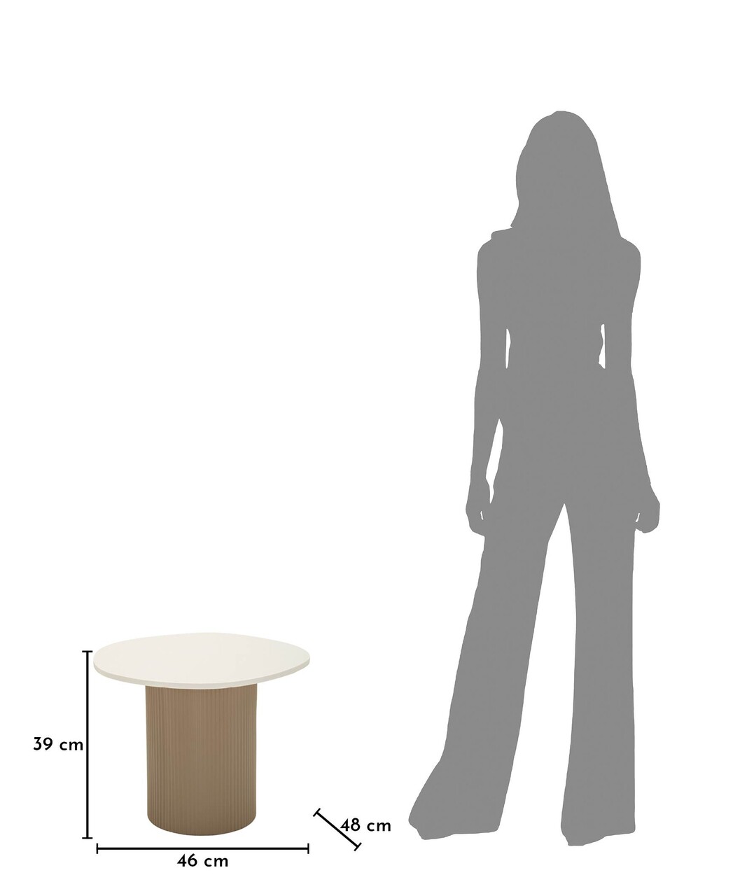 Masuta de cafea, Mauro Ferretti, Frankfurt, 46x48x39 cm, metal/MDF/marmura artificiala, gri/alb - view 3