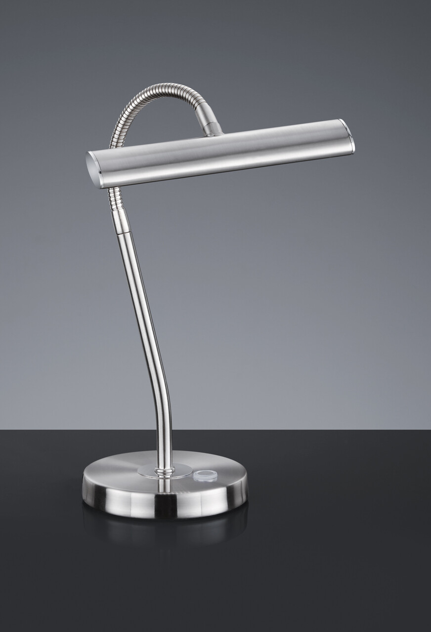 Lampa de masa Curtis, TRIO, 18x35 cm, 4W, 1x SMD LED, metal, argintiu