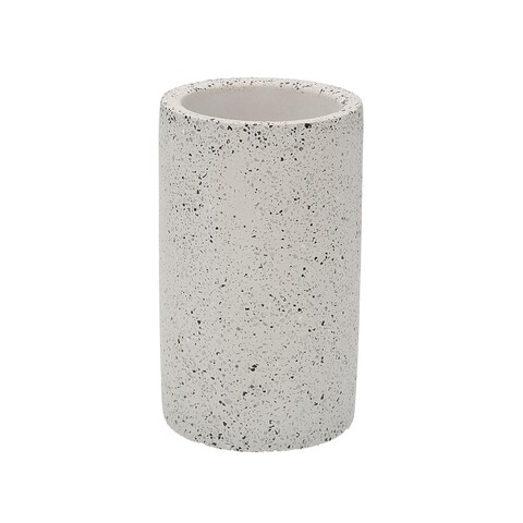 Suport periute si pasta de dinti Stone, Versa, Ø7x12.5 cm, polirasina, alb