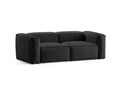 Canapea 2 locuri, Bergamo, Cosmopolitan Design, 224x108x70 cm, catifea chenille raiata, gri