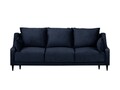 Canapea extensibila, Freesia, Mazzini Sofas, 3 locuri, cu lada de depozitare, 215x94x90 cm, catifea, albastru inchis