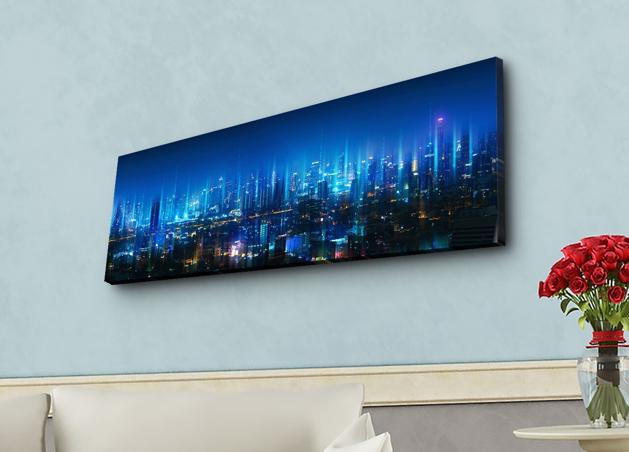 Tablou decorativ cu lumina LED, 3090HDACT-002, 30 x 90 cm, Multicolor - view 2