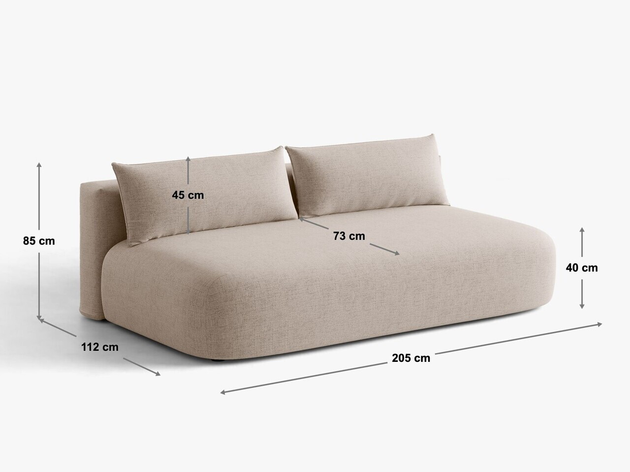 Canapea extensibila 3 locuri, Hena, Micadoni Home, 205x112x85 cm, tesatura structurata, verde — imaginea 9
