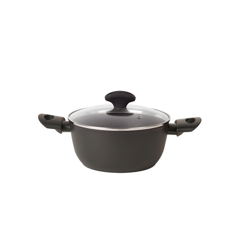 Oala cu capac pentru inductie TVS Diamante cu particule minerale, 3.5 L, 24 cm Ø