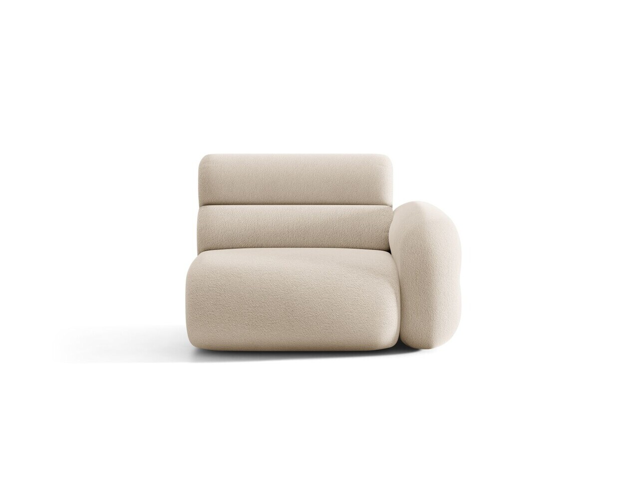 Modul canapea dreapta 1 loc, Neo, Micadoni Home, 110x100x83 cm, tesatura Boucle, bej