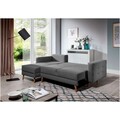 Coltar extensibil reversibil 3 locuri ELTAP, AsgL-02, Asgard, 248x162x93 cm, lemn/poliester, gri inchis