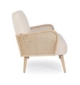 Canapea 2 locuri Dalida, Bizzotto, 115 x 76 x 80.5 cm, lemn de pin/ratan/catifea, natural