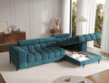 Coltar extensibil dreapta 3 locuri ELTAP, RT-40AMO, Felro, 285x181x93 cm, lemn/poliester, albastru
