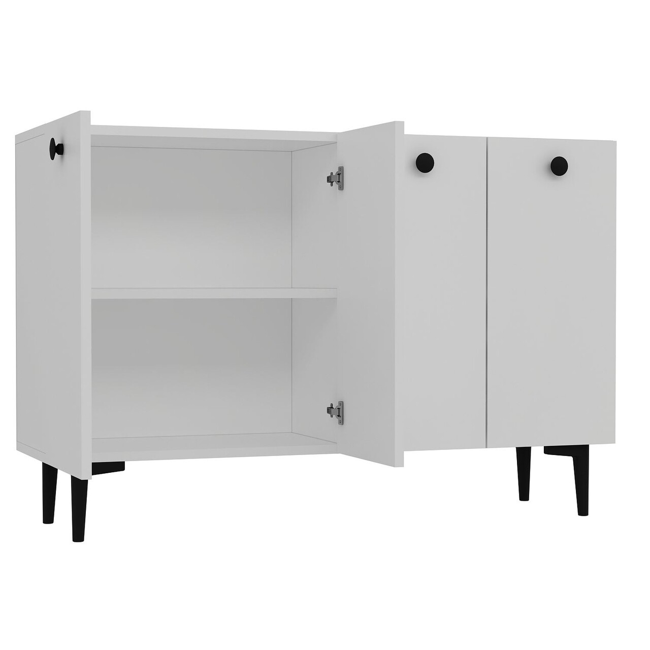 Consola, Hanah Home, Betty, 120x80x29.6 cm, PAL , Alb/Negru - view 6