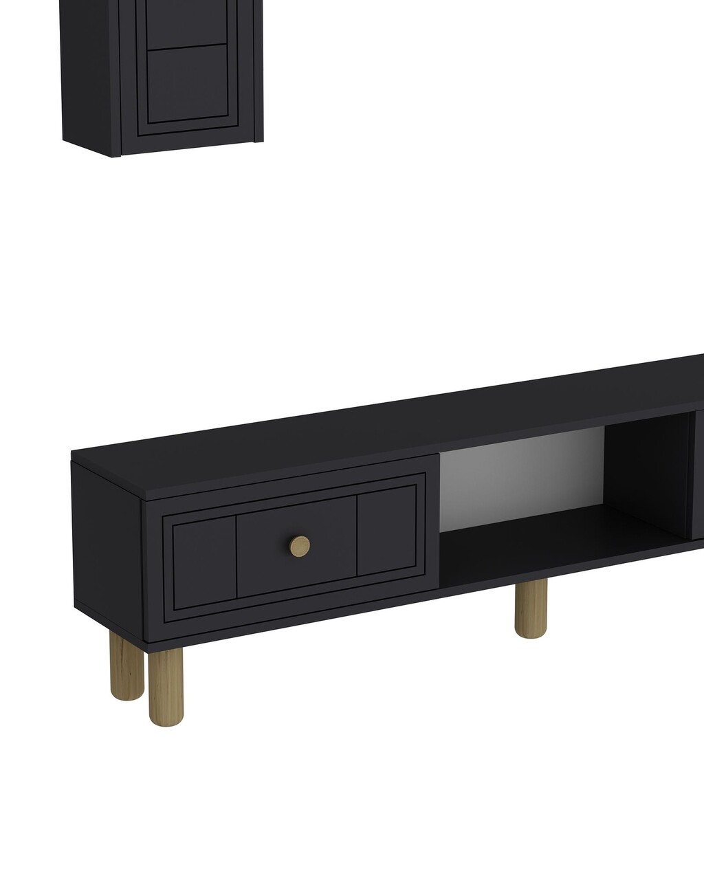 Comoda TV, Hanah Home, Dario Bohem, 150x44.6x29.6 cm, PAL , Antracit - imagine 5