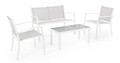 Set mobilier pentru gradina/terasa 4 piese Peder, Bizzotto, otel/textilena 2x1, alb