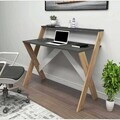 Birou, Hanah Home, X, 90x88x50 cm, Antracit / Pin Atlantic