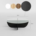 Masuta de cafea, Neostill, Lily, 90x30x90 cm, Sticla temperata, Negru