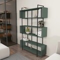 Corp biblioteca, Zena Home, Bruti, 120x180x29.6 cm, PAL, Verde/Negru