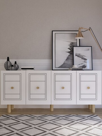 Consola, Hanah Home, Dario Bohem, 150x75x35 cm, PAL , Alb