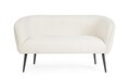 Canapea 2 locuri Avril, Bizzotto, 126 x 70 x 68 cm, otel/poliester Boucle, alb