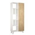 Biblioteca Salcisko, Decortie, 78x32x183, alb/bej
