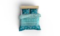 Lenjerie de pat dubla King (EU) Simay, Eponj Home, 3 piese, 260x220 cm, amestec bumbac, turcoaz