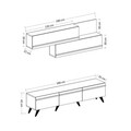 Comoda TV, Inarch, Amsterdam, 180x42x35 cm, PAL, Antracit / Nuc