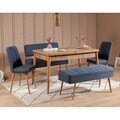 Set masa extensibila si 4 scaune, Vella, Vina 1048, PAL, Pin Atlantic / Albastru închis