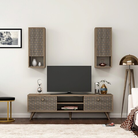 Comoda TV, Olivia, New York, PAL, Nuc / Antracit mezoni.ro