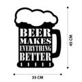 Decoratiune de perete, Beer Metal Decor, metal, 35 x 45 cm, negru