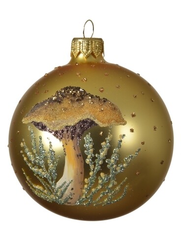 Glob Mushroom, Decoris, Ø8 cm, sticla, auriu