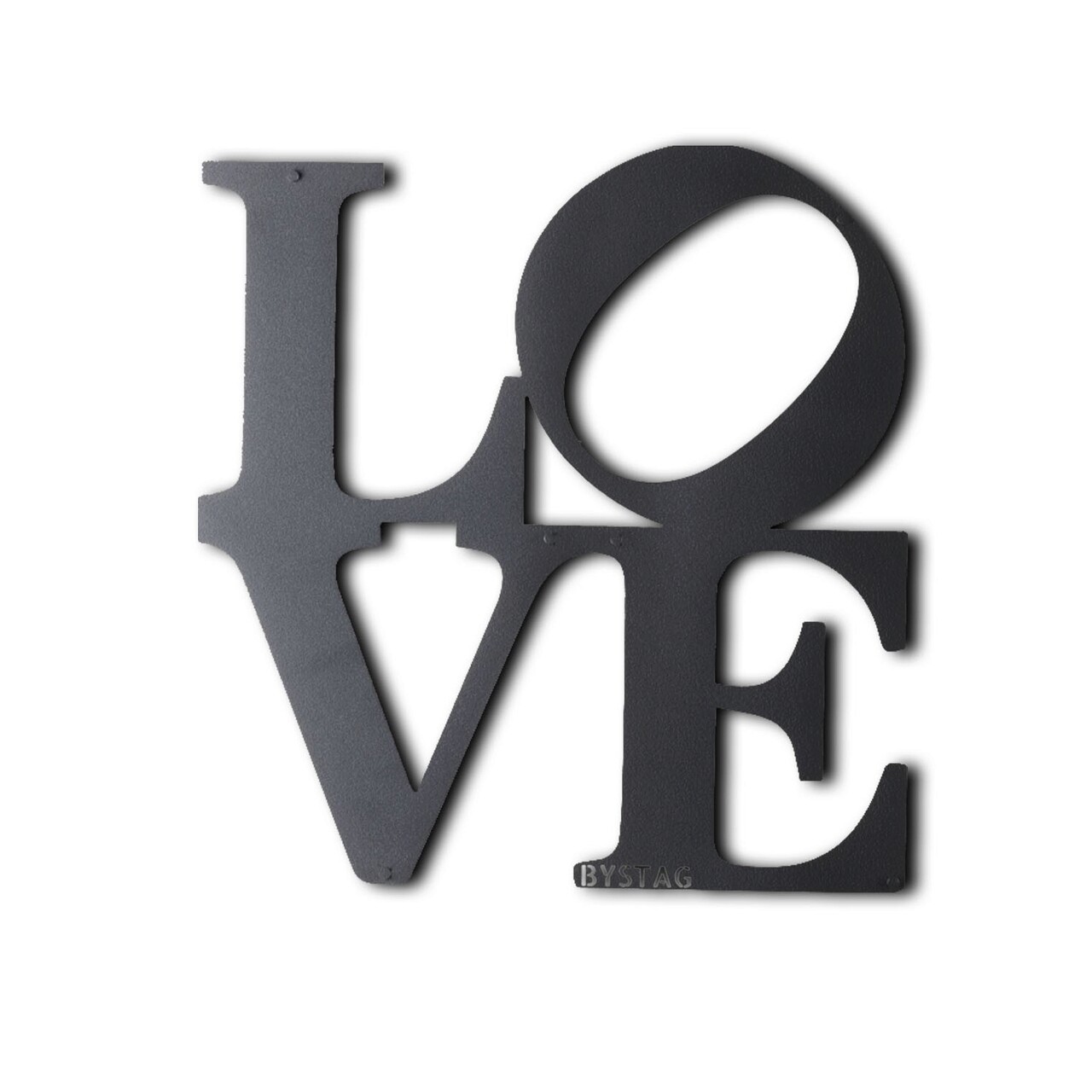 Decoratiune de perete, Love, Metal, Dimensiune: 33 x 34 cm, Negru - 1 | YEO