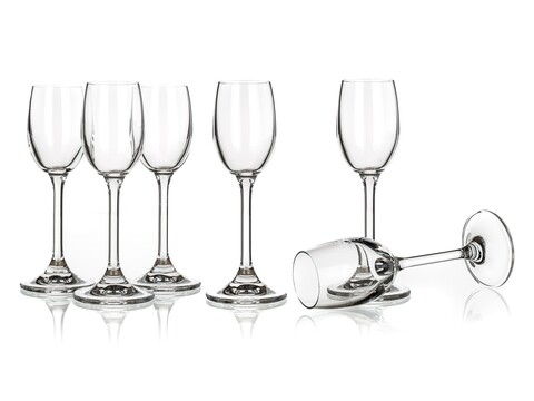 Set 6 pahare pentru lichior Leona, Banquet Crystal, 60 ml, sticla