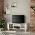Comoda TV, Homitis, Trap Tv - White, 33x122x49 cm