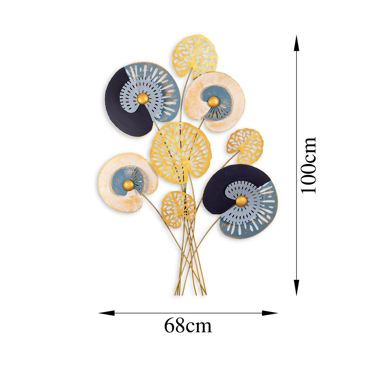 Decoratiune de perete, Grape Vine, Metal, Dimensiune: 68 x 100 cm, Multicolor