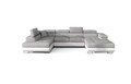 Coltar extensibil stanga 6 locuri ELTAP, Rod-62, Rodrigo, 345x202x90 cm, lemn/poliester, gri deschis/alb