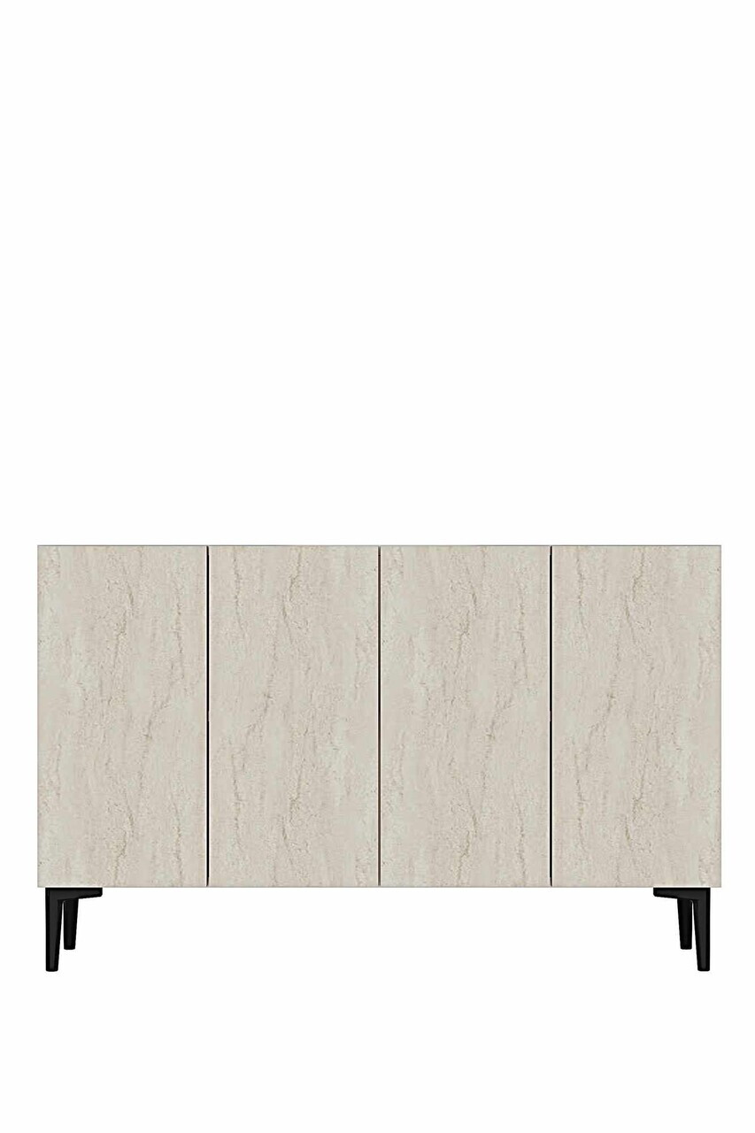 Consola, Hanah Home, Didema 120, 120x79x32 cm, Alb / Travertin — imaginea 4