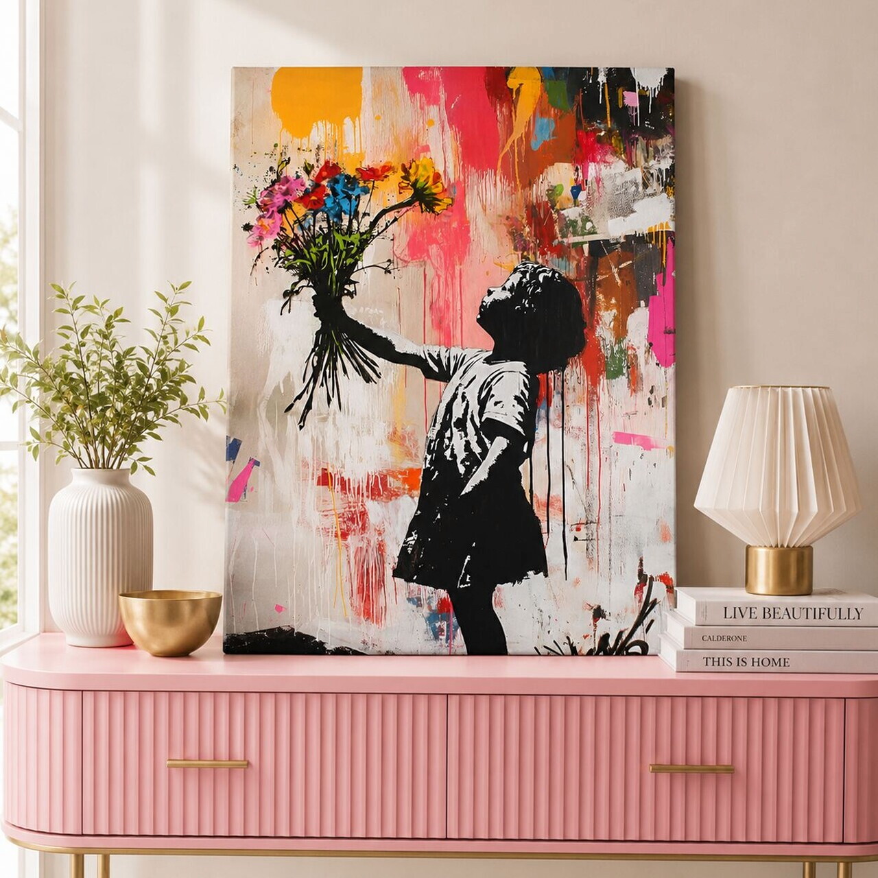 Tablou decorativ, KNV12061, Canvas, Cadru: 100% lemn (grosime: 3 cm), Multicolor — imaginea 2