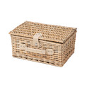 Cos de picnic 2 persoane Lorenzo, Homla, 38x26x18 cm, rachita/inox, natur/verde