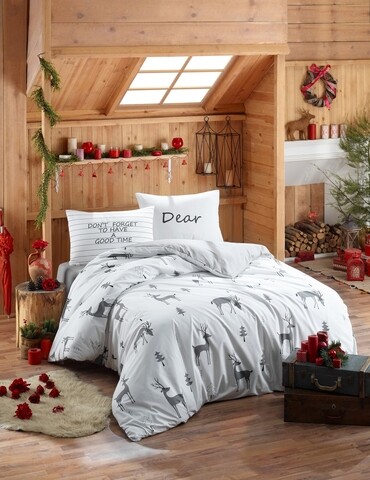 Lenjerie de pat dubla king size, Mijolnir, GoodTime 183MJR58224, 3 piese, bumbac ranforce, multicolor Lenjerii de Pat