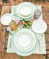 Serviciu de masa 18 piese, Brandani, Polline Green, portelan New Bone China