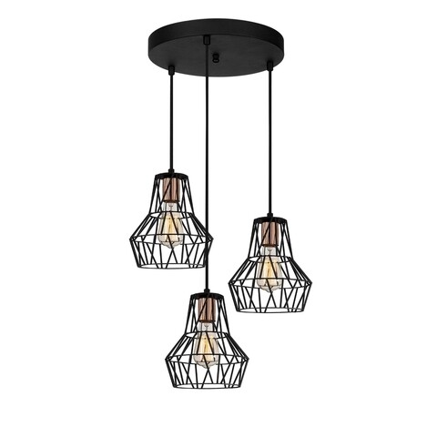 Lustra Tortum N-1058, Noor, 45 x 116 cm, 3 x E27, 100W, negru mezoni.ro
