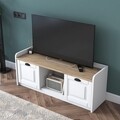 Comoda TV, Wren, AA114, 120 x 45 x 40 cm, pal melaminat, alb/nuc
