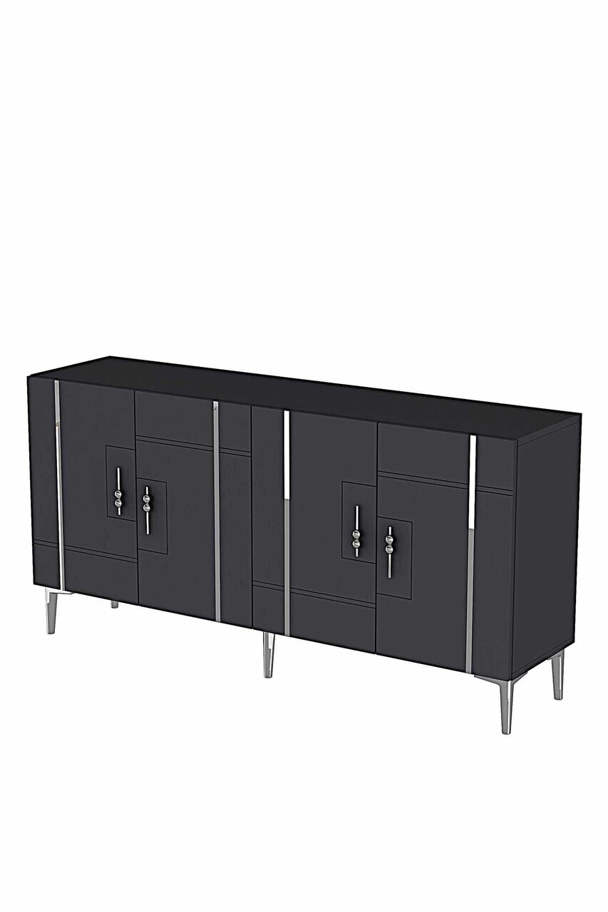 Consola, Hanah Home, Ilay 150, 150x75x32 cm, Antracit / Argintiu — imaginea 5