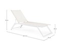Sezlong cu roti Kaylan, Bizzotto, 70 x 207.5 x 93 cm, aluminiu/textilena 1x1, alb