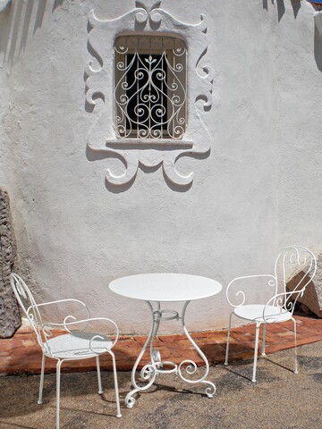 Masa pentru gradina Etienne, Bizzotto, Ø70×72 cm, otel, alb alb