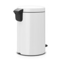 Cos de gunoi cu pedala, Brabantia, NewIcon, 12 L, 33.8x25.1x41.1 cm, otel, alb
