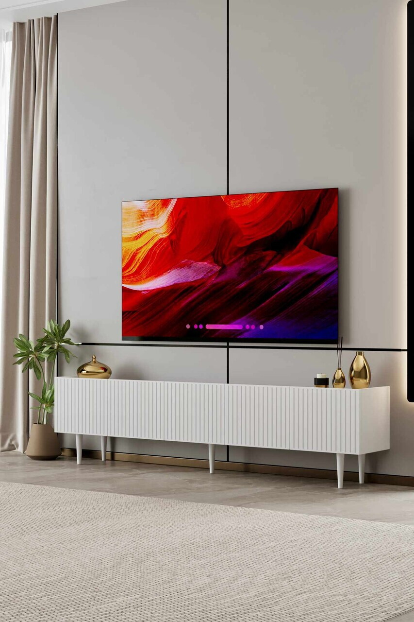 Comoda TV, Hanah Home, Capella 200, 200x50x29 cm, MDF, Alb - view 2
