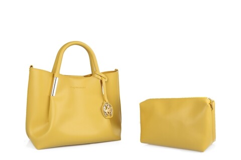 Geanta beverly hills polo club, 701, piele ecologica, galben